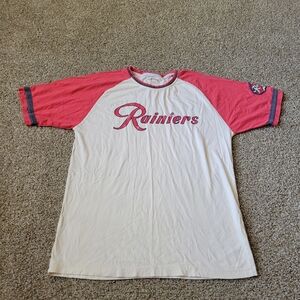Mens RedXJacket Rainiers Red And Cream Unisex Tee
